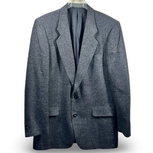 C & R Clothiers Vintage Cardiff 2-Button Blazer Size 42L Classic Wool Silk Blend